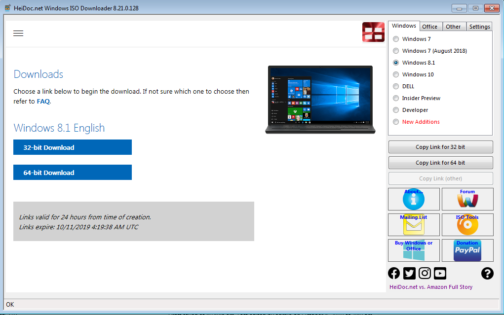 Link download Windows 8.1 ISO from Mircorosft