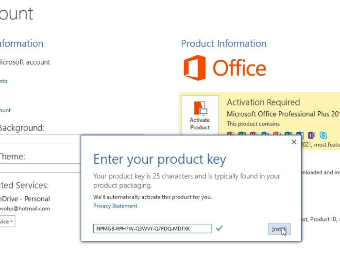 Microsoft Office Professional Plus 2013 Product Key Free